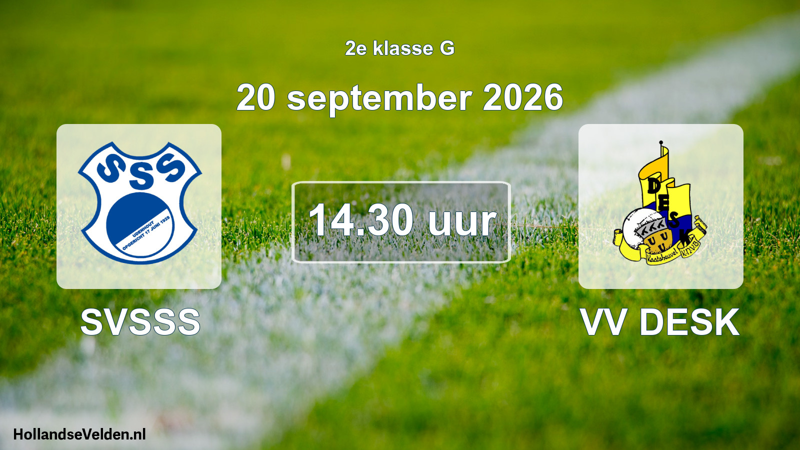 Geplande wedstrijd: SVSSS - VV DESK (20 september 2026)