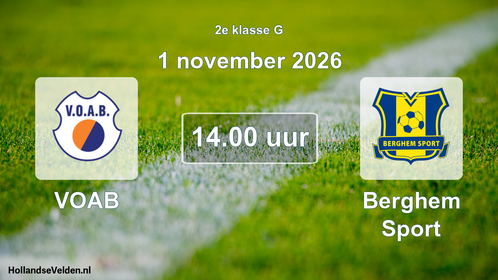 Geplande wedstrijd: VOAB - Berghem Sport (1 november 2026)
