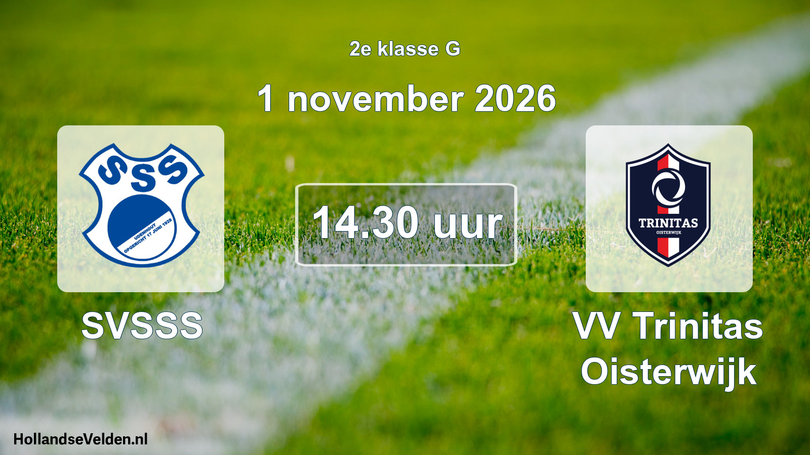 Geplande wedstrijd: SVSSS - VV Trinitas Oisterwijk (1 november 2026)