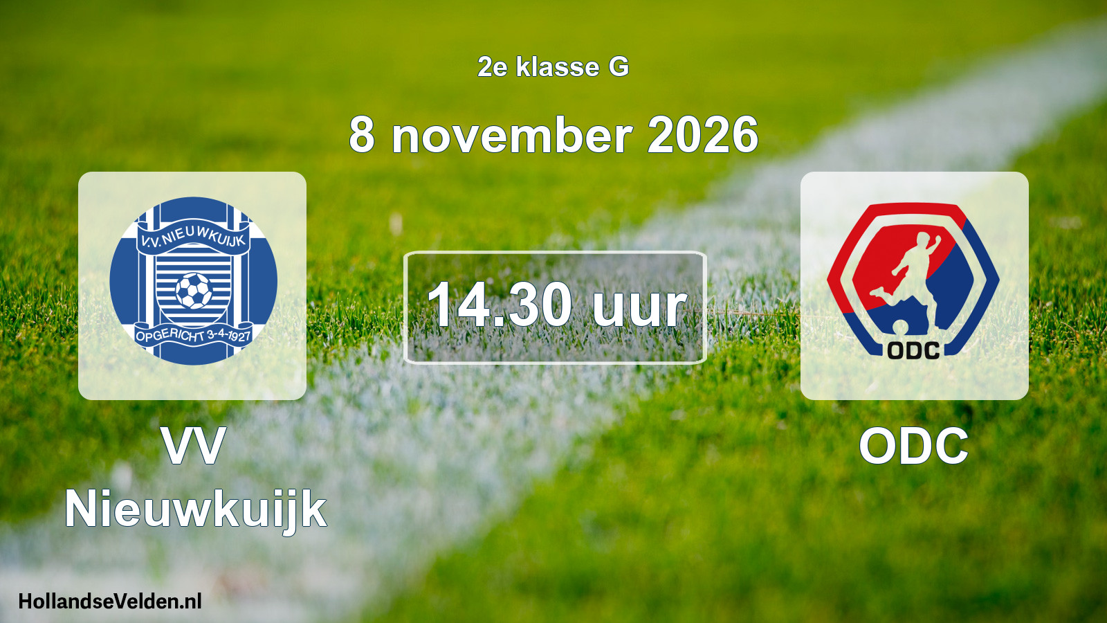 Geplande wedstrijd: VV Nieuwkuijk - ODC (8 november 2026)