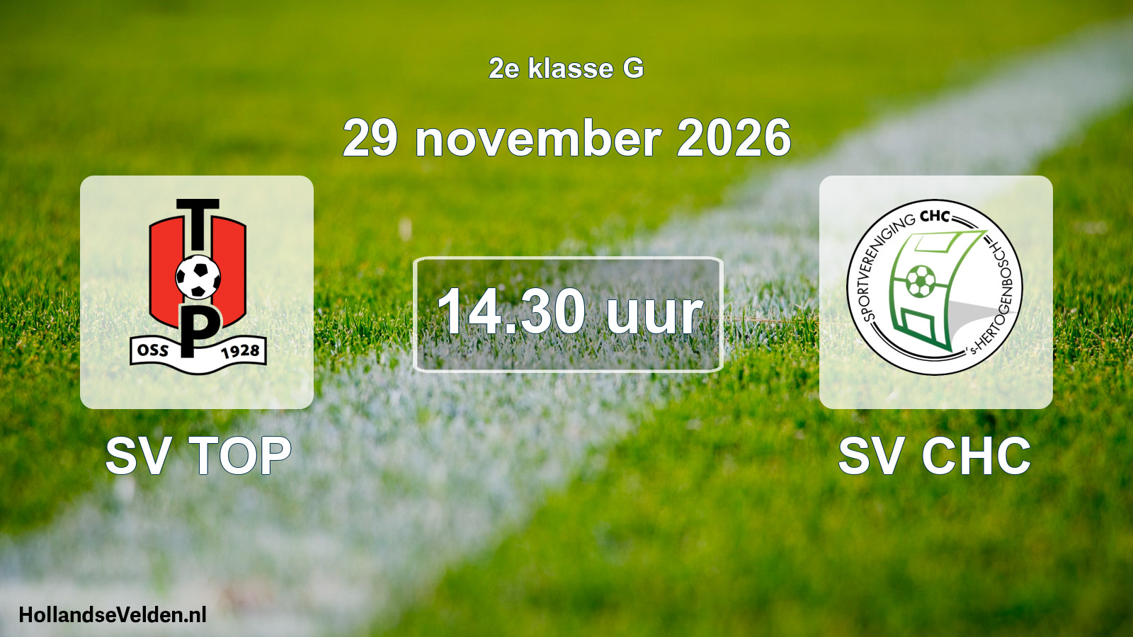 Geplande wedstrijd: SV TOP - SV CHC (29 november 2026)