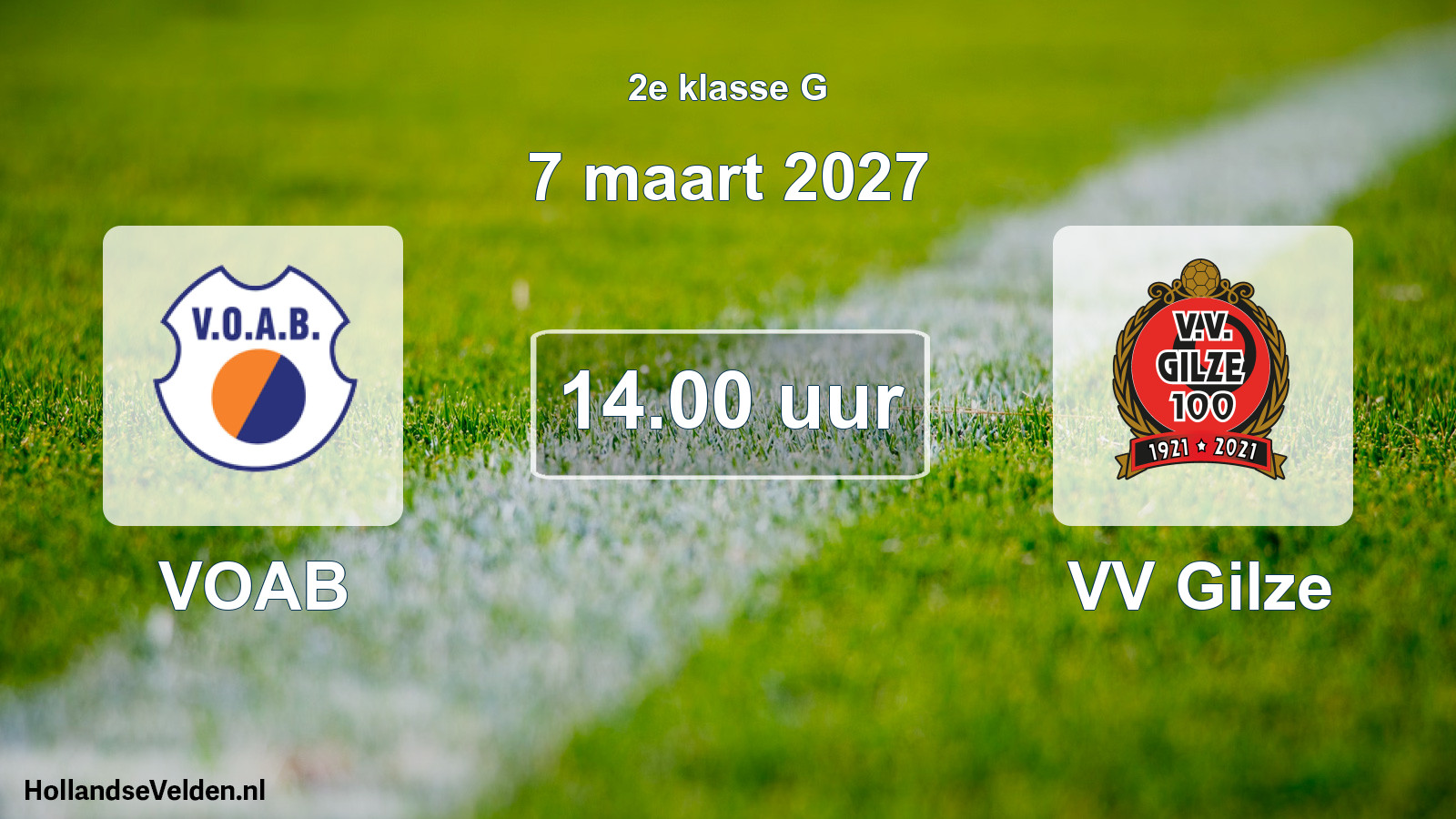 Geplande wedstrijd: VOAB - VV Gilze (7 maart 2027)