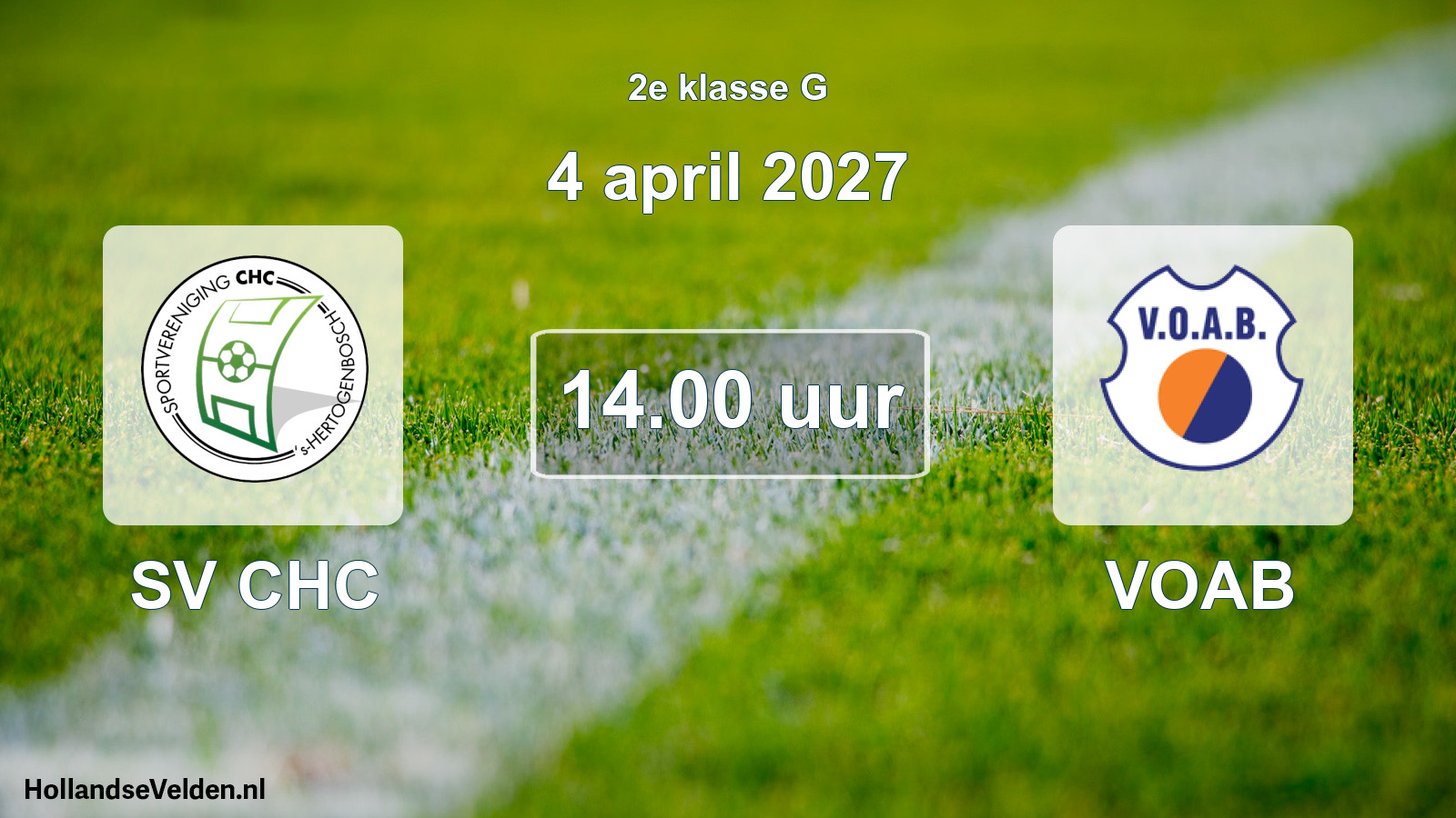Geplande wedstrijd: SV CHC - VOAB (4 april 2027)