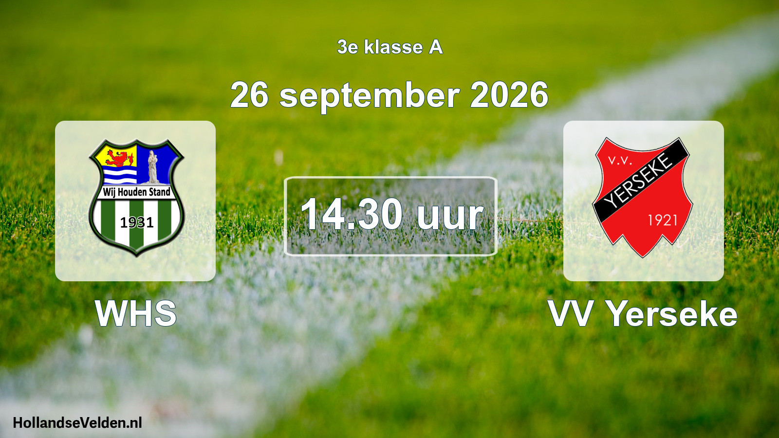 Geplande wedstrijd: WHS - VV Yerseke (26 september 2026)