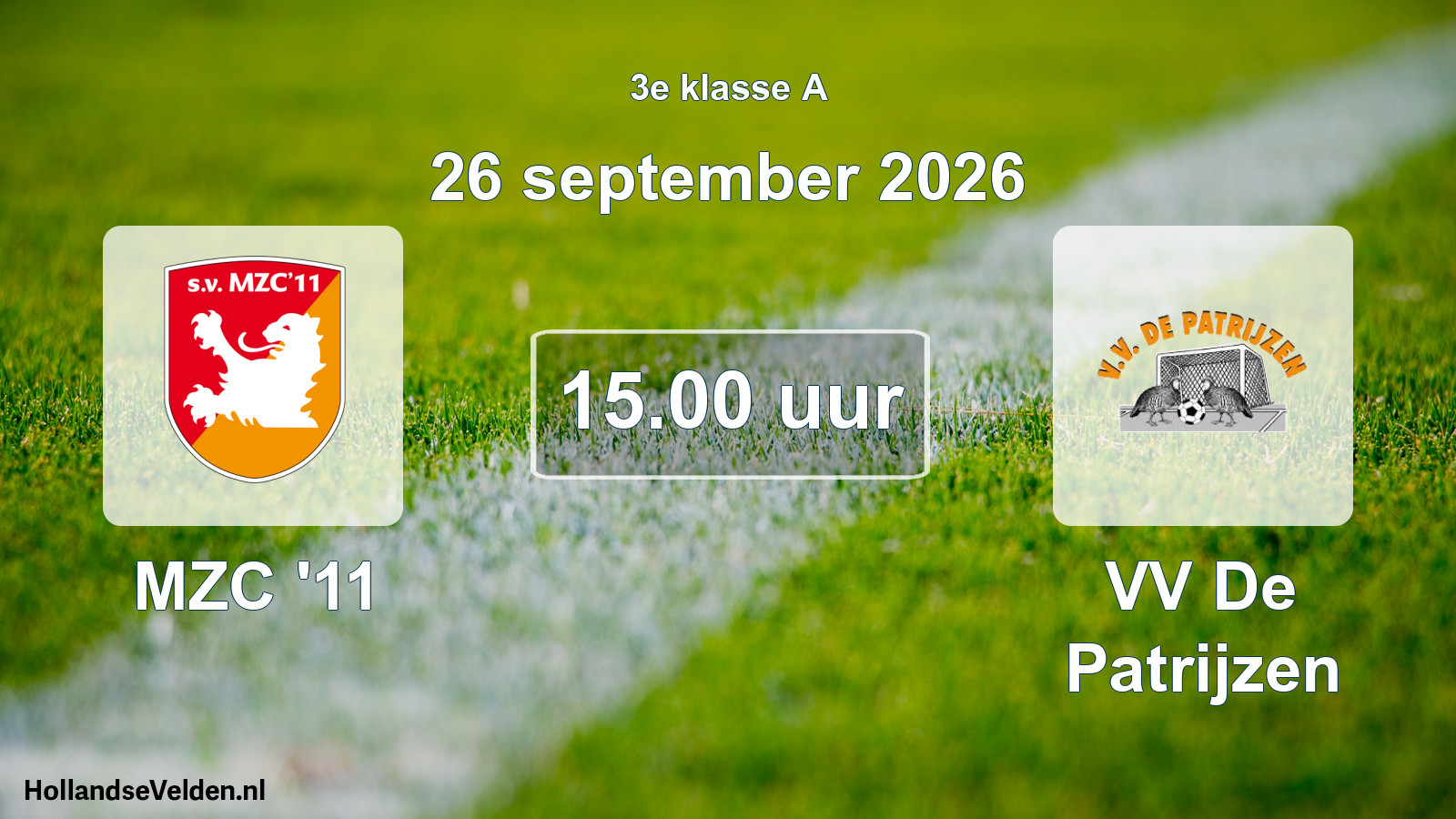 Geplande wedstrijd: MZC '11 - VV De Patrijzen (26 september 2026)