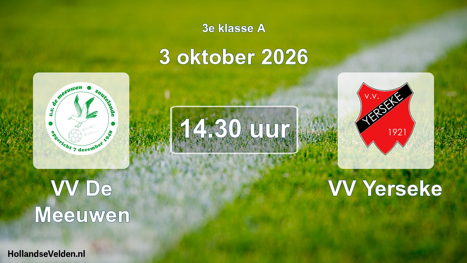 Geplande wedstrijd: VV De Meeuwen - VV Yerseke (3 oktober 2026)