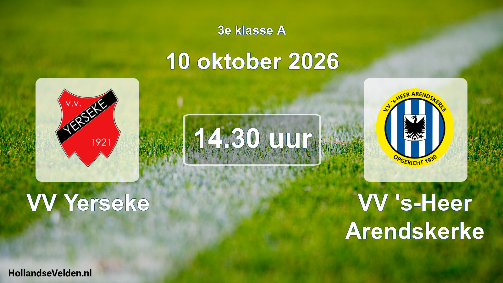 Geplande wedstrijd: VV Yerseke - VV 's-Heer Arendskerke (10 oktober 2026)
