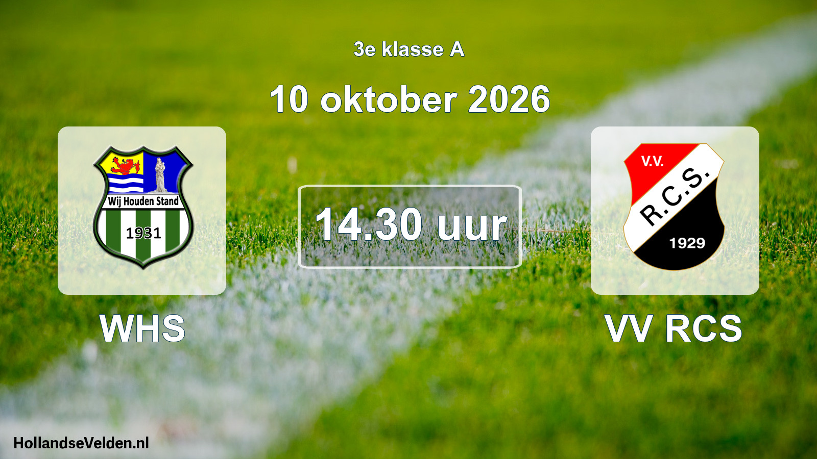 Geplande wedstrijd: WHS - VV RCS (10 oktober 2026)