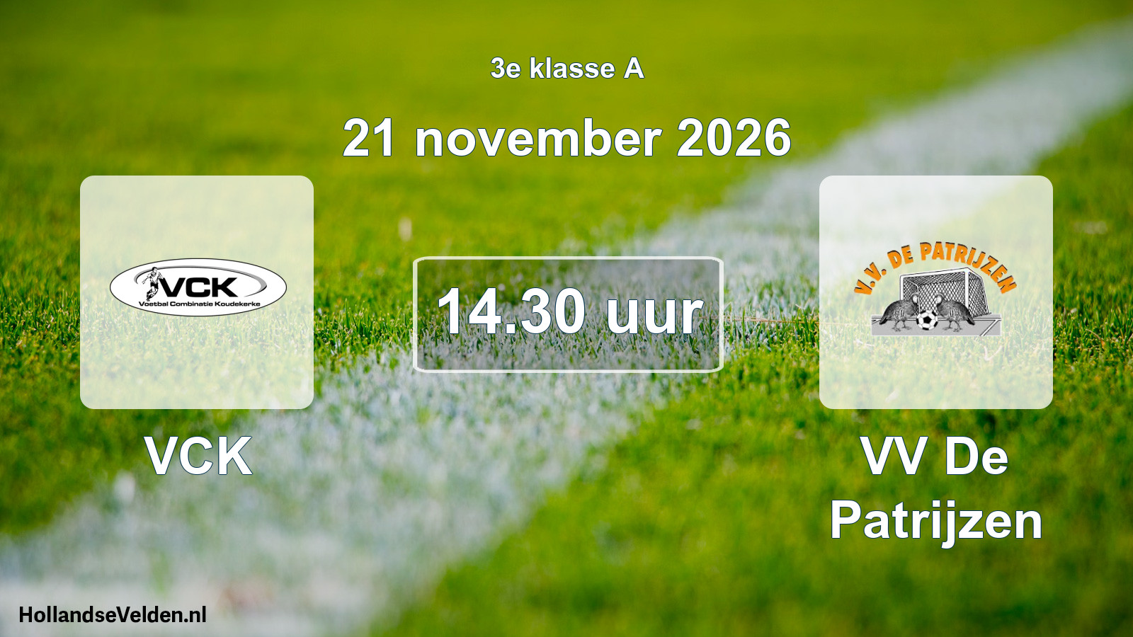 Geplande wedstrijd: VCK - VV De Patrijzen (21 november 2026)