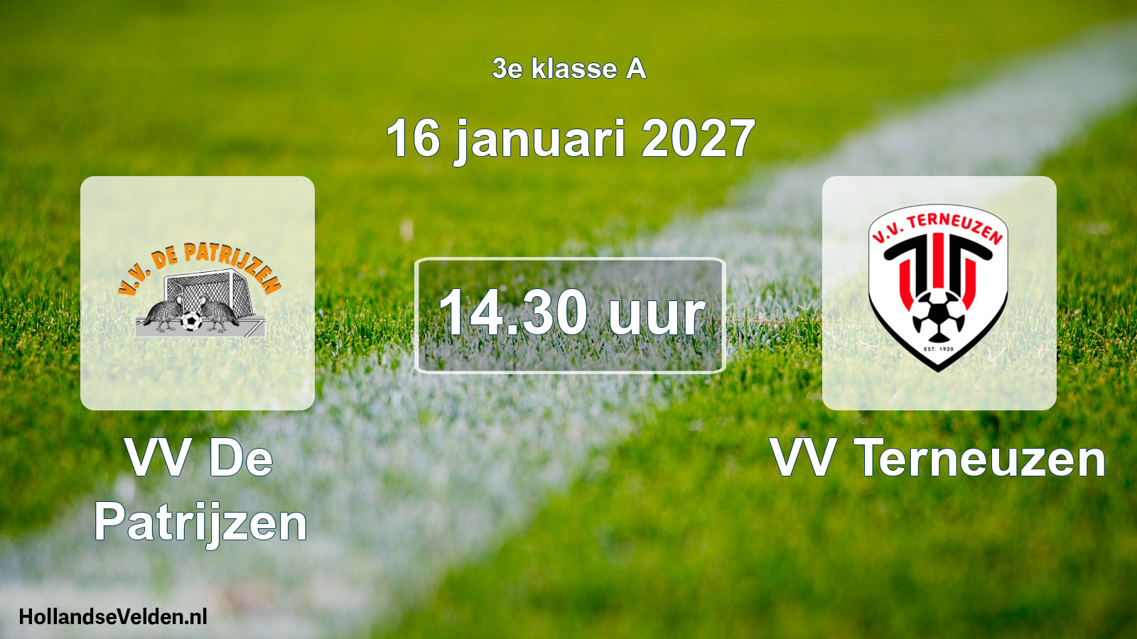 Scheduled Match: VV De Patrijzen - VV Terneuzen (16 January 2027)