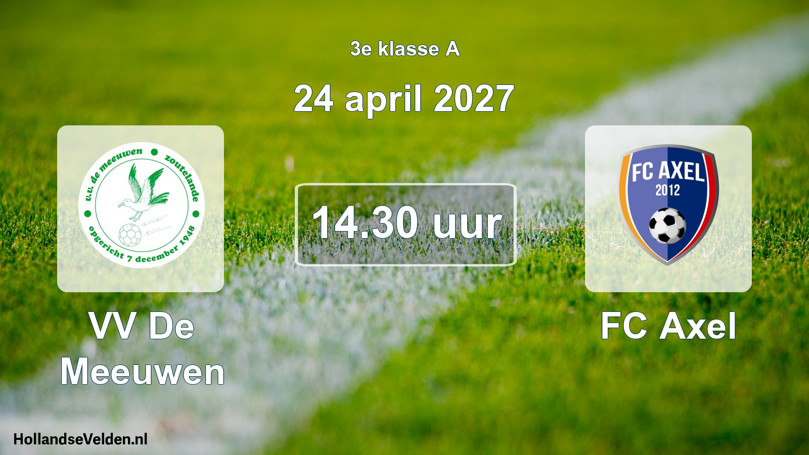Geplande wedstrijd: VV De Meeuwen - FC Axel (24 april 2027)