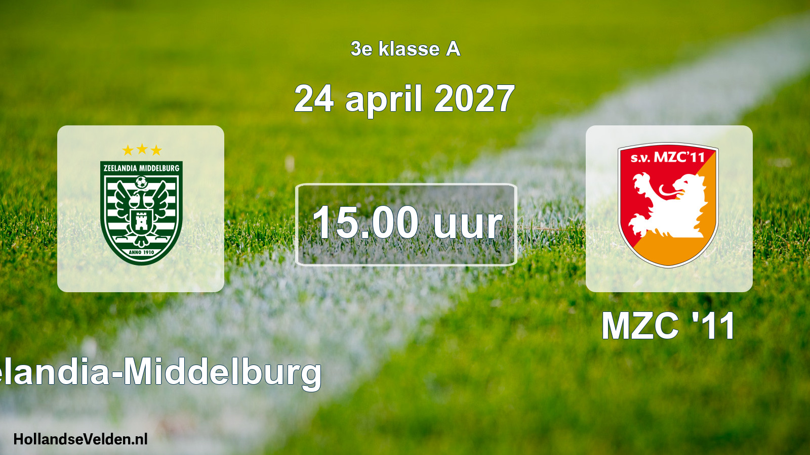 Geplande wedstrijd: Zeelandia-Middelburg - MZC '11 (24 april 2027)