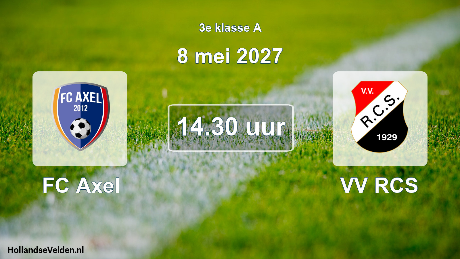 Geplande wedstrijd: FC Axel - VV RCS (8 mei 2027)