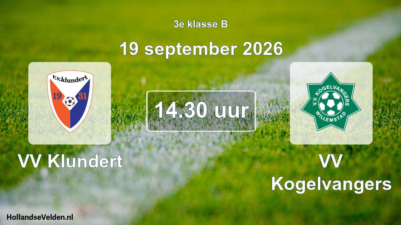 Geplande wedstrijd: VV Klundert - VV Kogelvangers (19 september 2026)