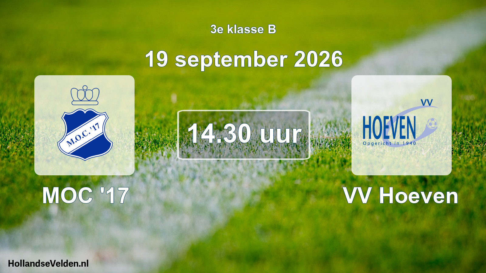 Geplande wedstrijd: MOC '17 - VV Hoeven (19 september 2026)