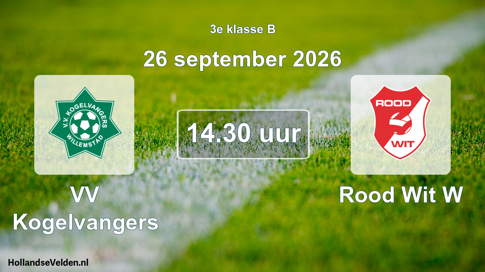 Geplande wedstrijd: VV Kogelvangers - Rood Wit W (26 september 2026)