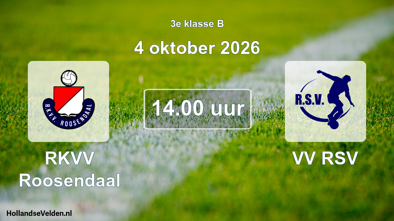 Geplande wedstrijd: RKVV Roosendaal - VV RSV (4 oktober 2026)