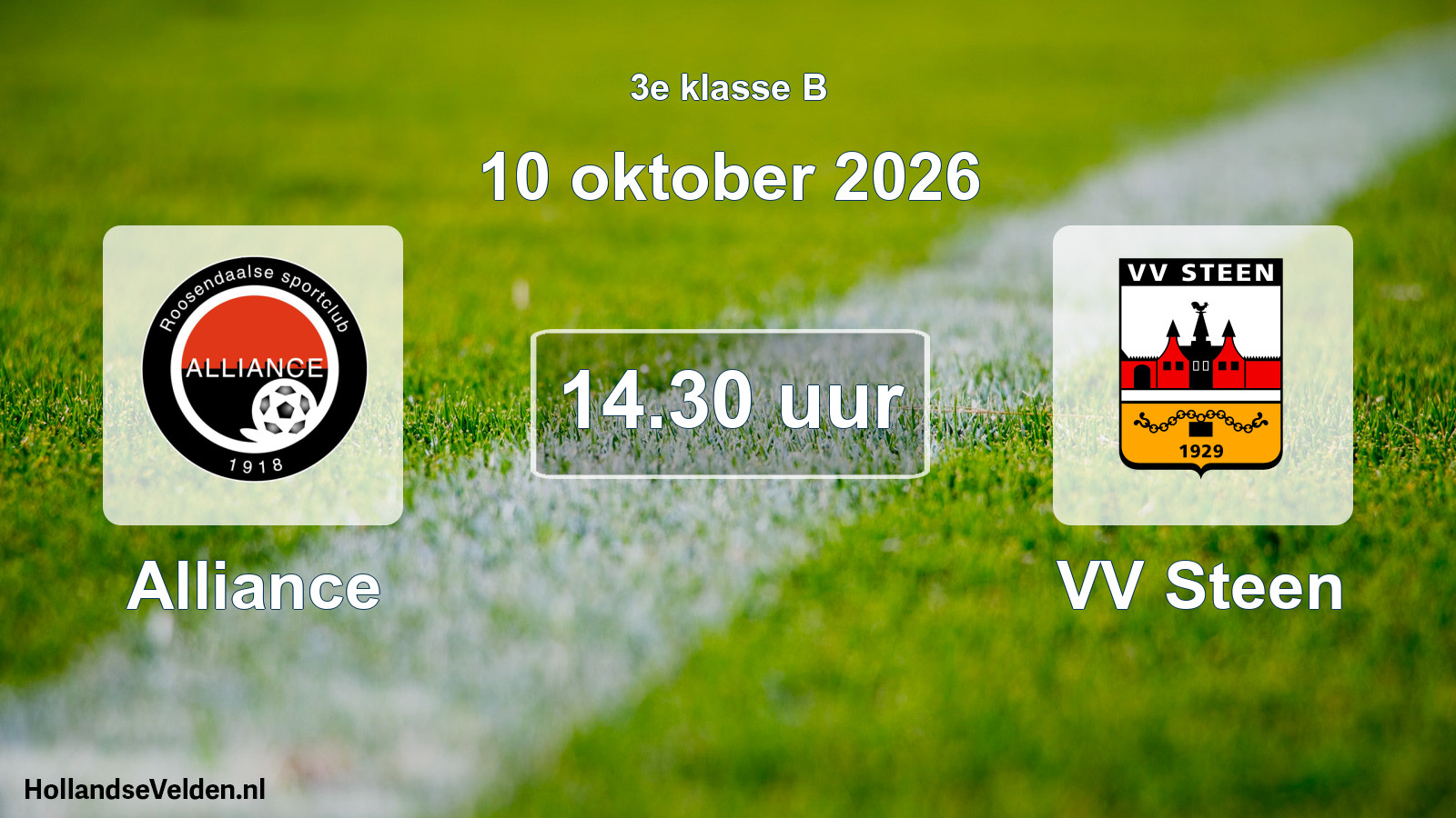 Geplande wedstrijd: Alliance - VV Steen (10 oktober 2026)
