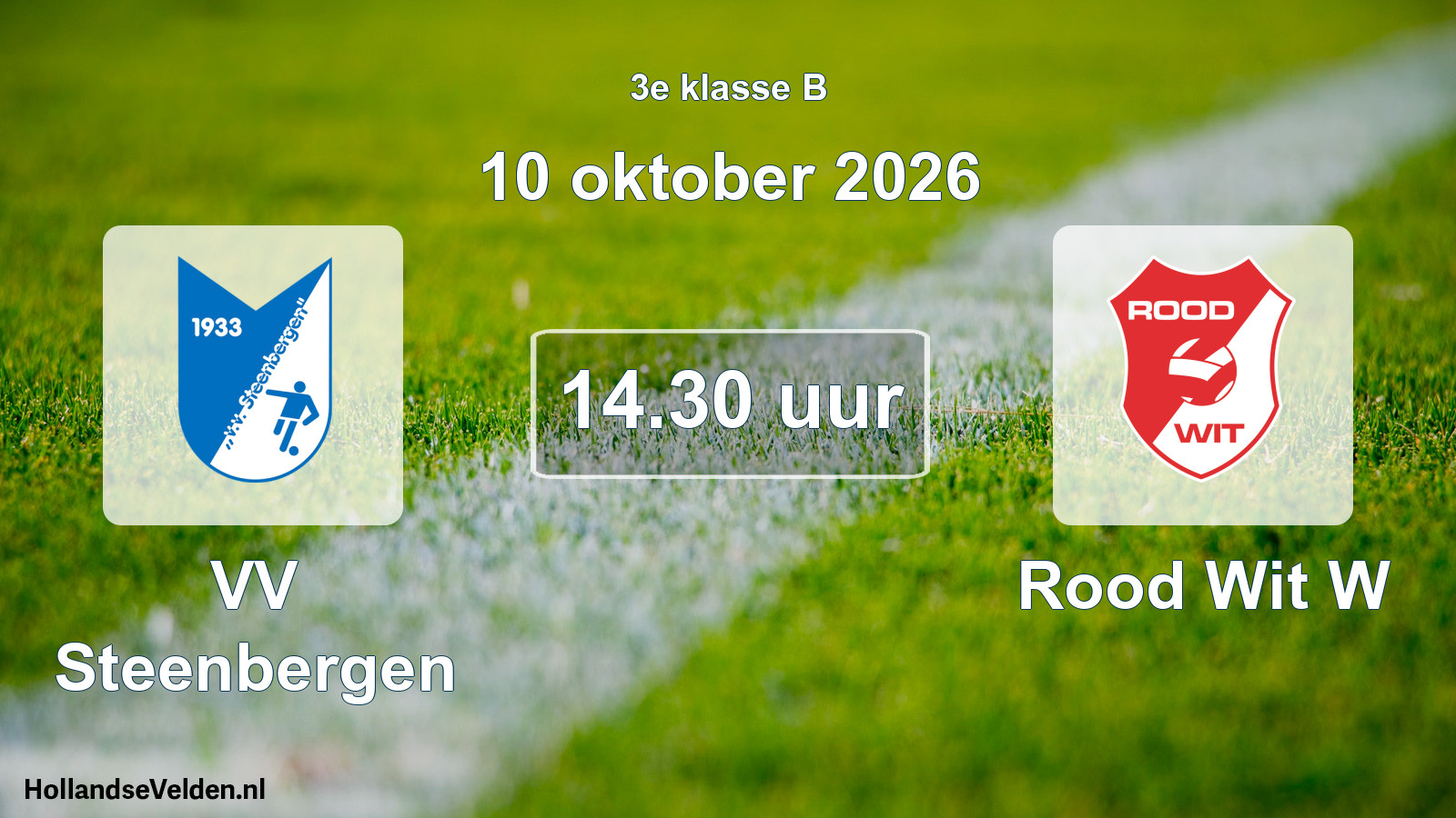 Geplande wedstrijd: VV Steenbergen - Rood Wit W (10 oktober 2026)