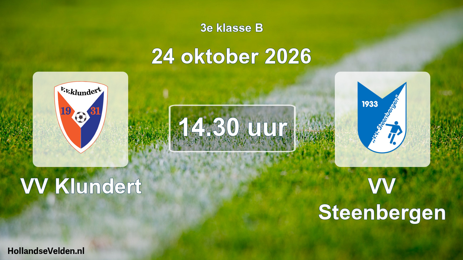 Geplande wedstrijd: VV Klundert - VV Steenbergen (24 oktober 2026)
