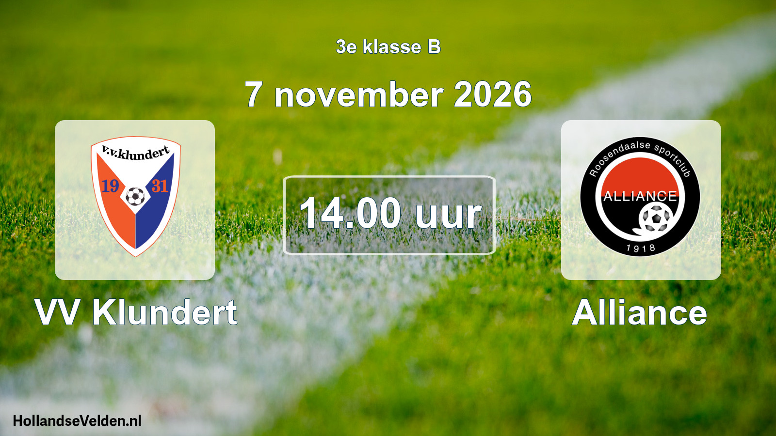 Geplande wedstrijd: VV Klundert - Alliance (7 november 2026)