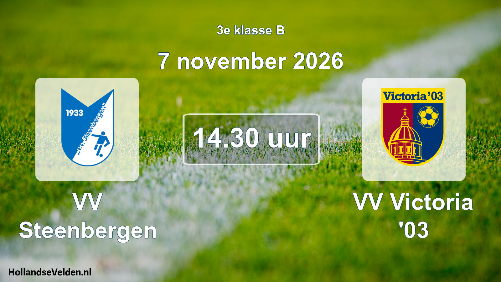 Geplande wedstrijd: VV Steenbergen - VV Victoria '03 (7 november 2026)