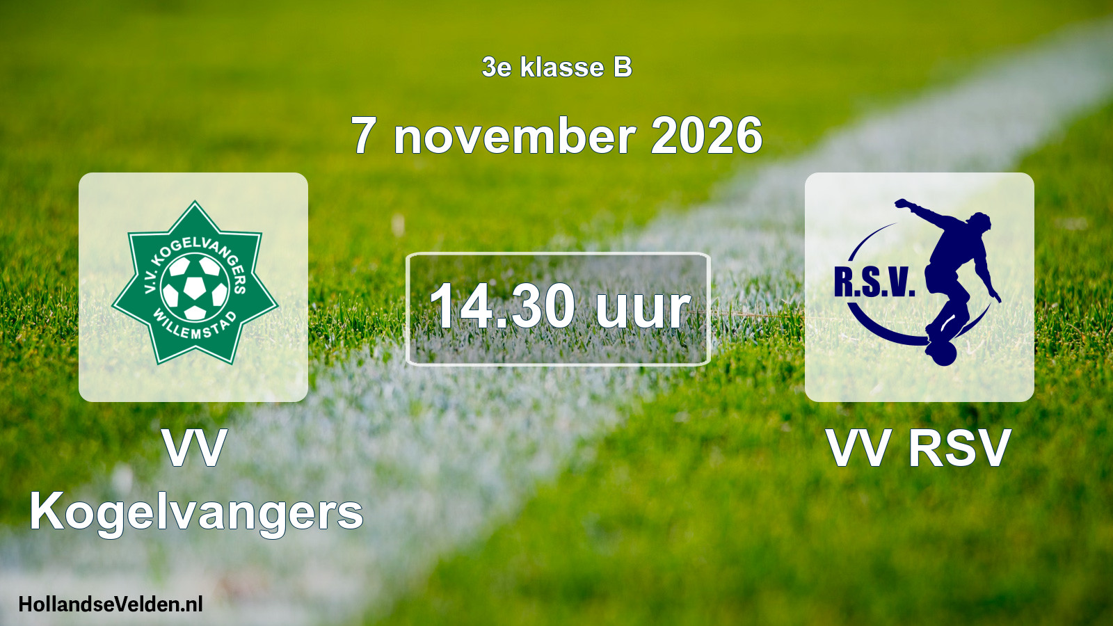 Geplande wedstrijd: VV Kogelvangers - VV RSV (7 november 2026)