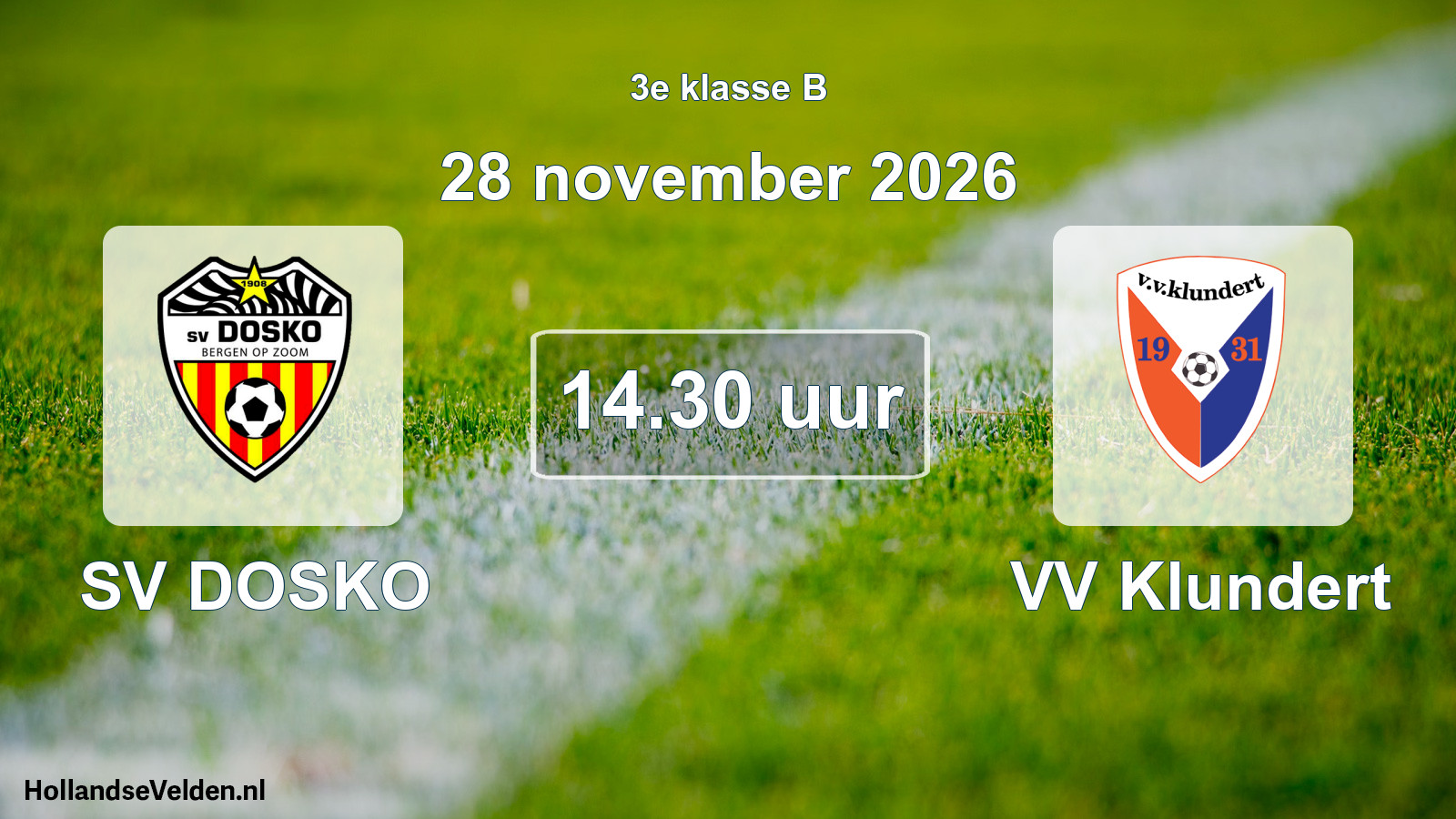 Geplande wedstrijd: SV DOSKO - VV Klundert (28 november 2026)