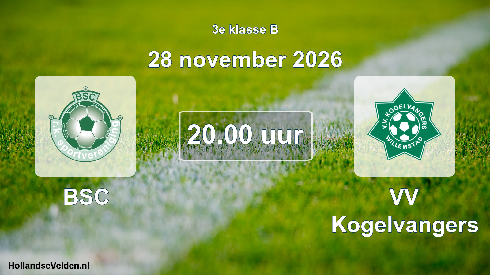 Geplande wedstrijd: BSC - VV Kogelvangers (28 november 2026)