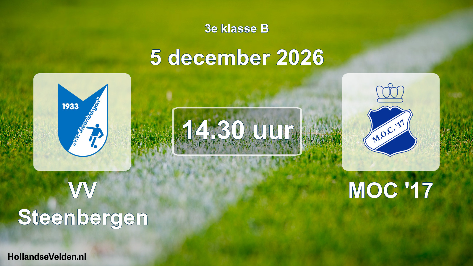 Scheduled Match: VV Steenbergen - MOC '17 (5 December 2026)
