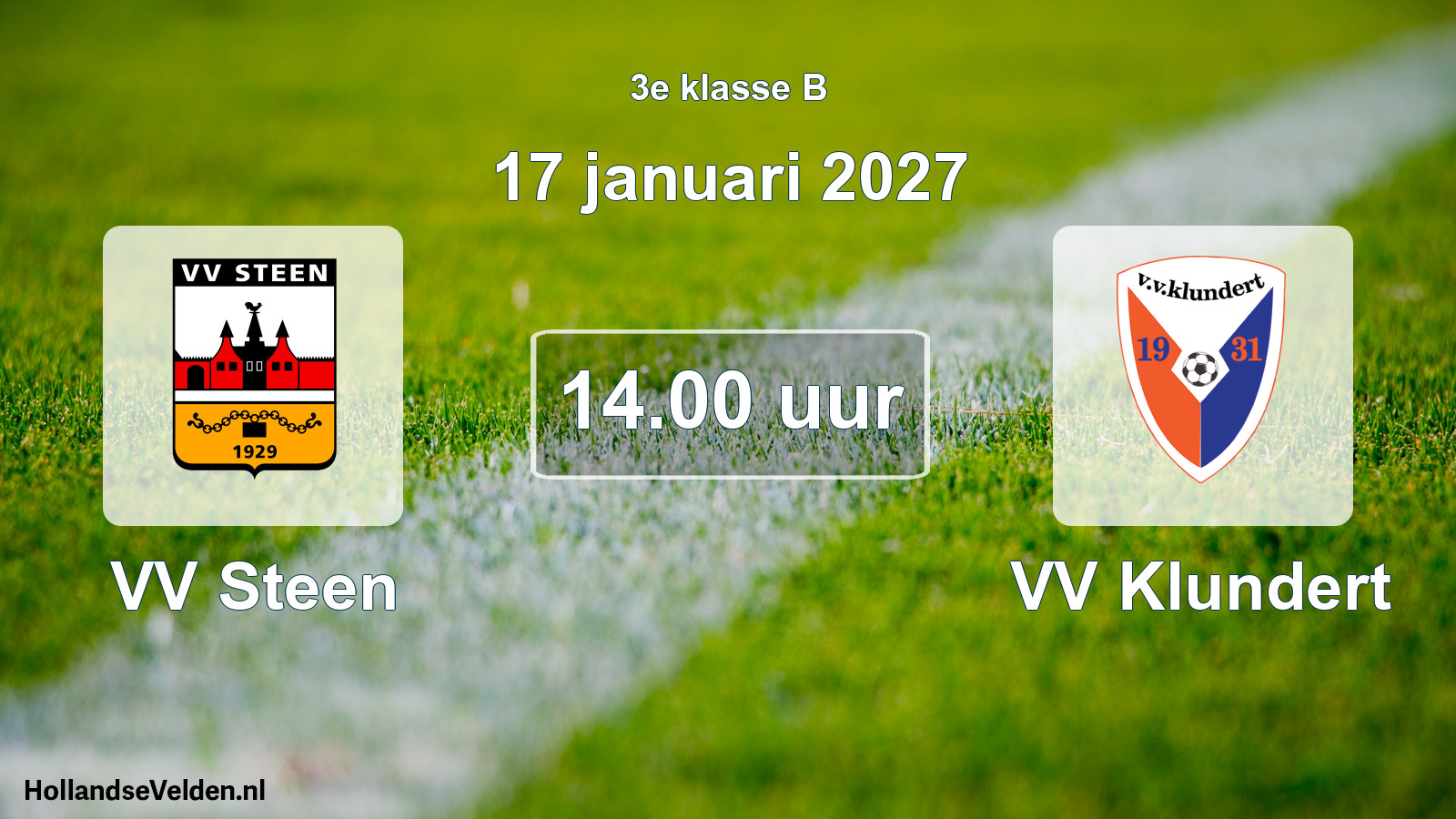 Geplande wedstrijd: VV Steen - VV Klundert (17 januari 2027)