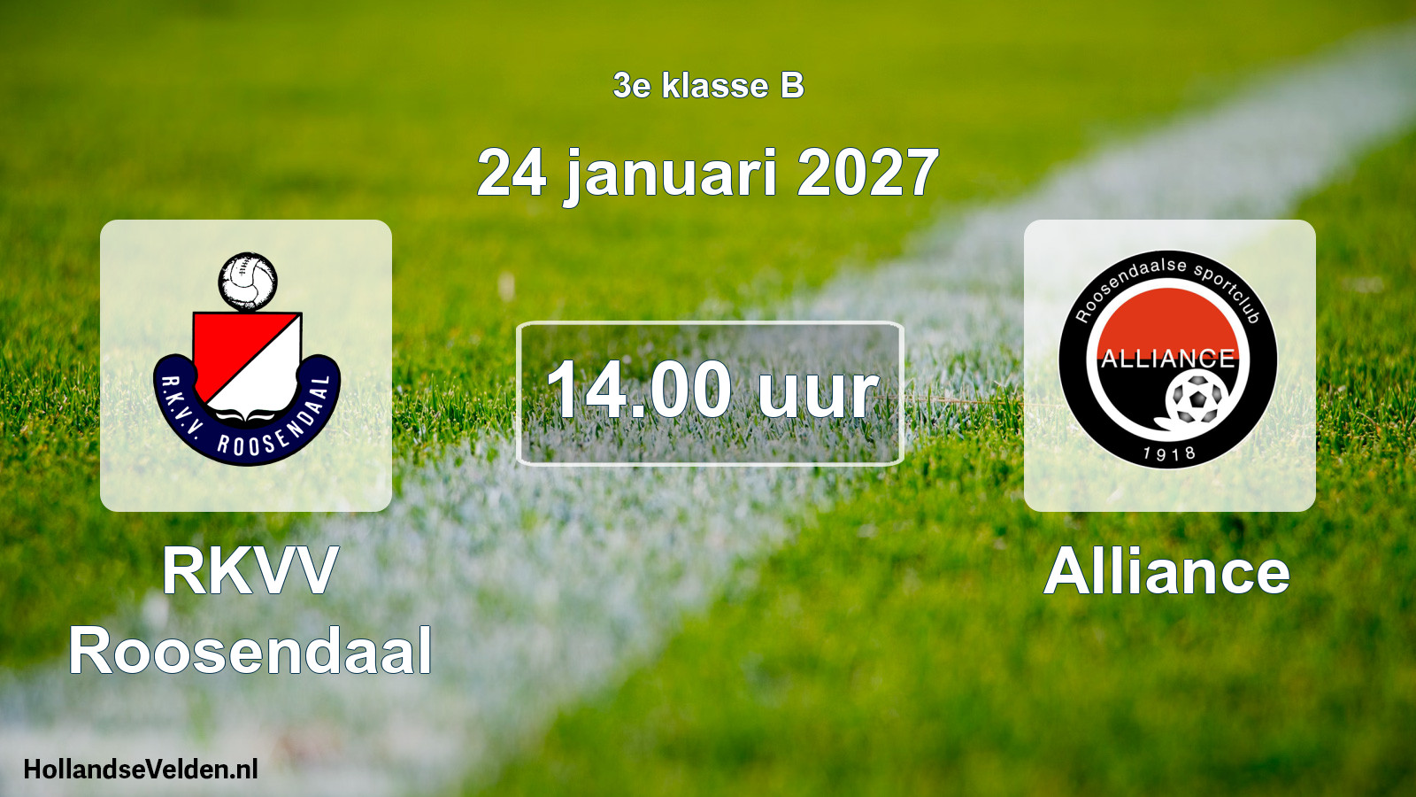 Geplande wedstrijd: RKVV Roosendaal - Alliance (24 januari 2027)