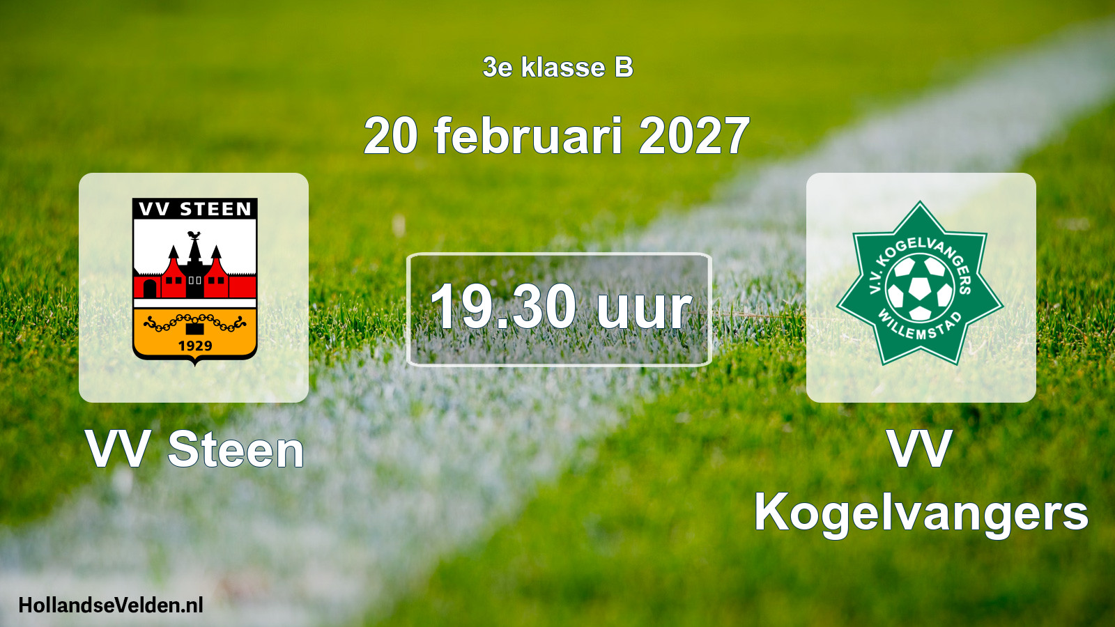 Geplande wedstrijd: VV Steen - VV Kogelvangers (20 februari 2027)