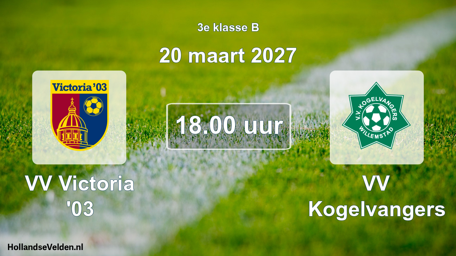 Geplande wedstrijd: VV Victoria '03 - VV Kogelvangers (20 maart 2027)
