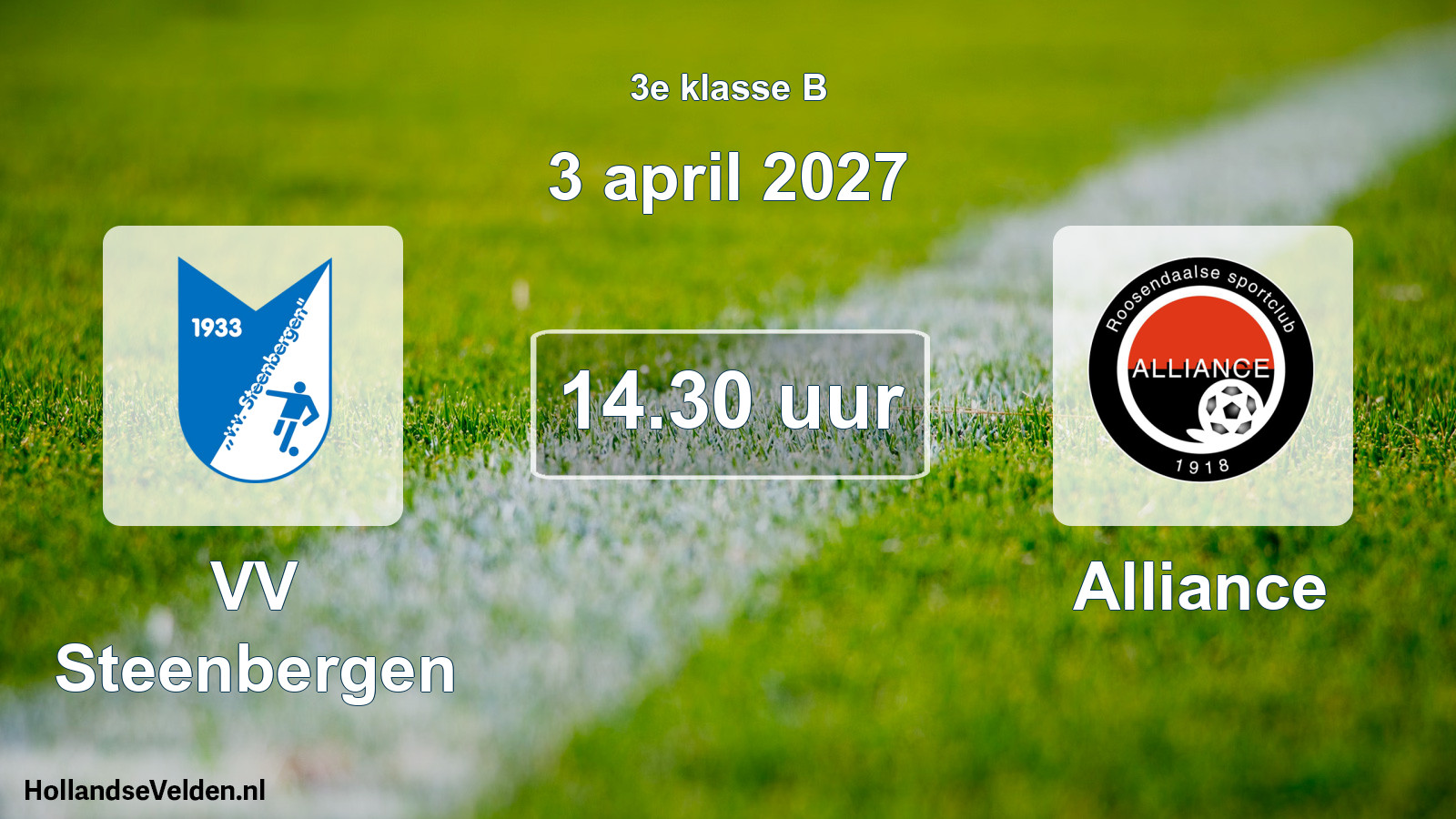 Geplande wedstrijd: VV Steenbergen - Alliance (3 april 2027)