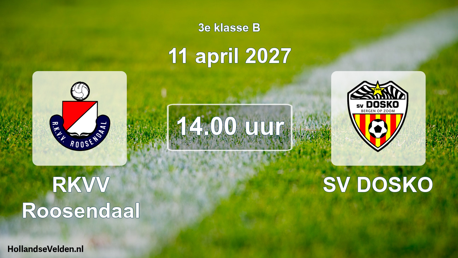 Geplande wedstrijd: RKVV Roosendaal - SV DOSKO (11 april 2027)
