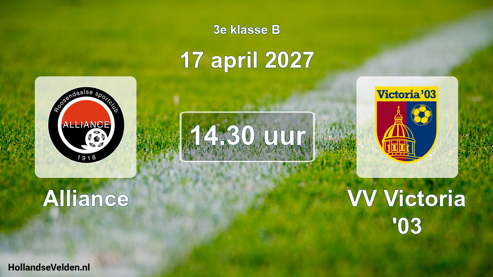 Geplande wedstrijd: Alliance - VV Victoria '03 (17 april 2027)