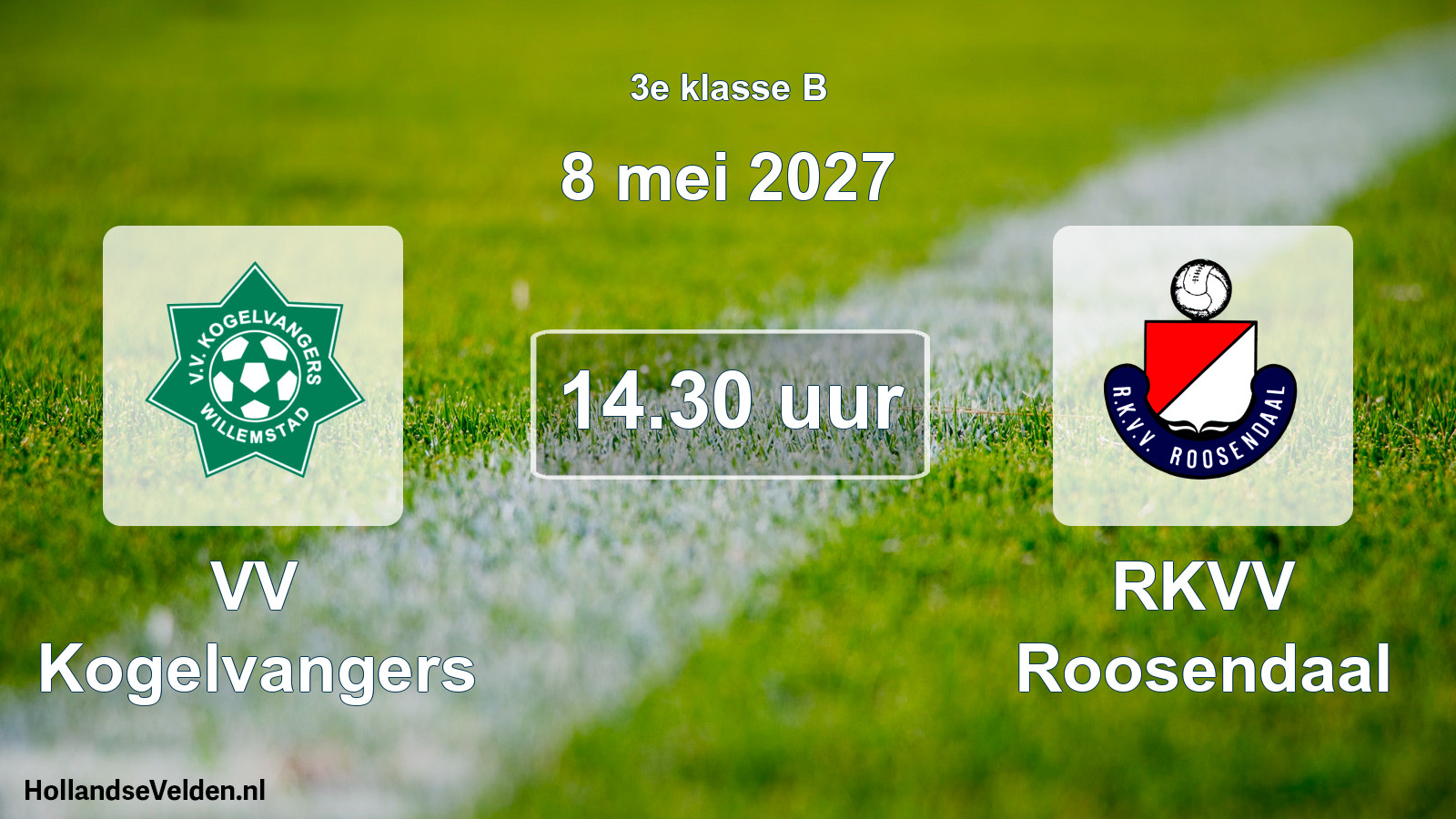 Geplande wedstrijd: VV Kogelvangers - RKVV Roosendaal (8 mei 2027)
