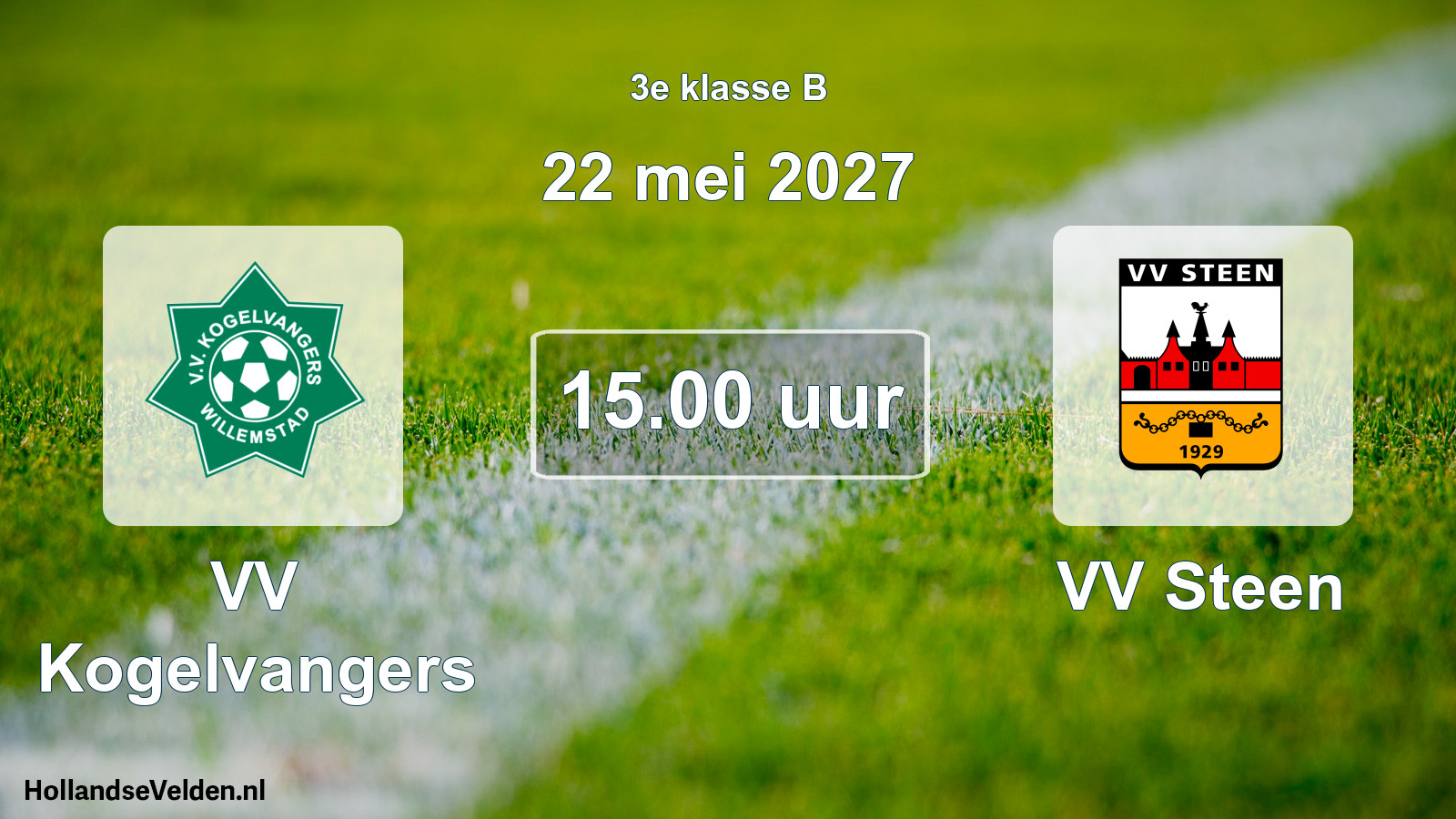 Geplande wedstrijd: VV Kogelvangers - VV Steen (22 mei 2027)