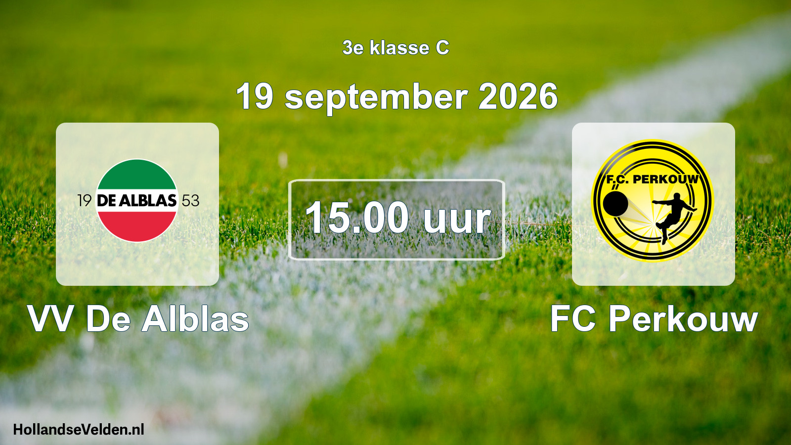 Geplande wedstrijd: VV De Alblas - FC Perkouw (19 september 2026)