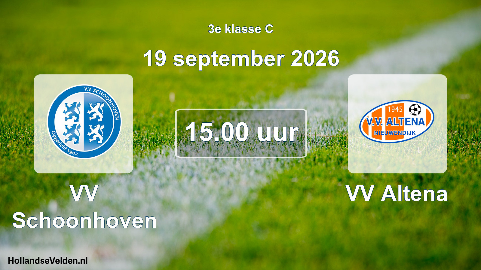 Geplande wedstrijd: VV Schoonhoven - VV Altena (19 september 2026)