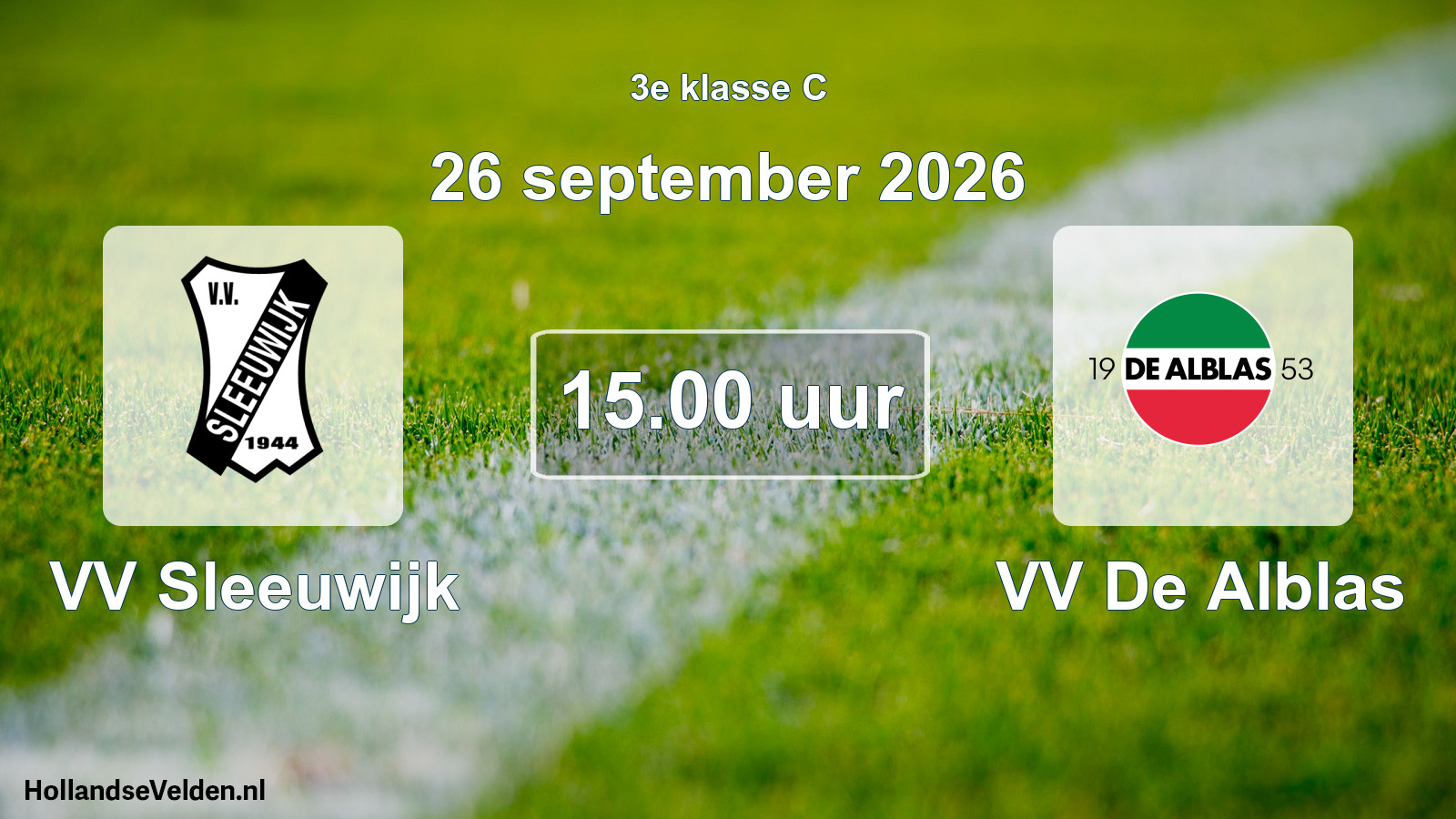 Geplande wedstrijd: VV Sleeuwijk - VV De Alblas (26 september 2026)