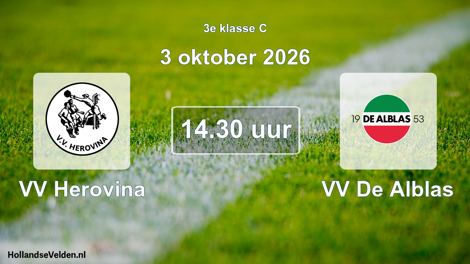 Geplande wedstrijd: VV Herovina - VV De Alblas (3 oktober 2026)