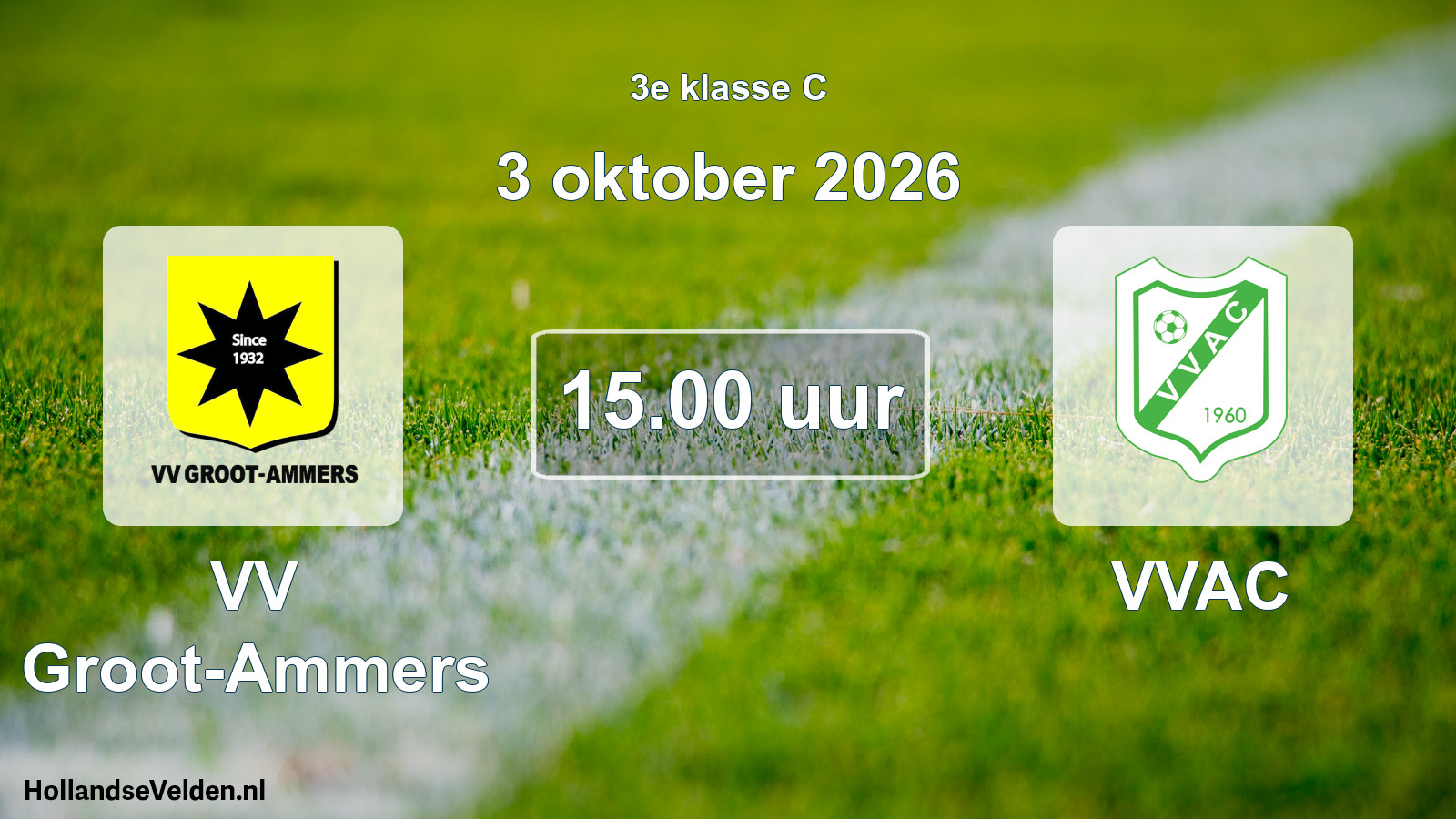 Geplande wedstrijd: VV Groot-Ammers - VVAC (3 oktober 2026)