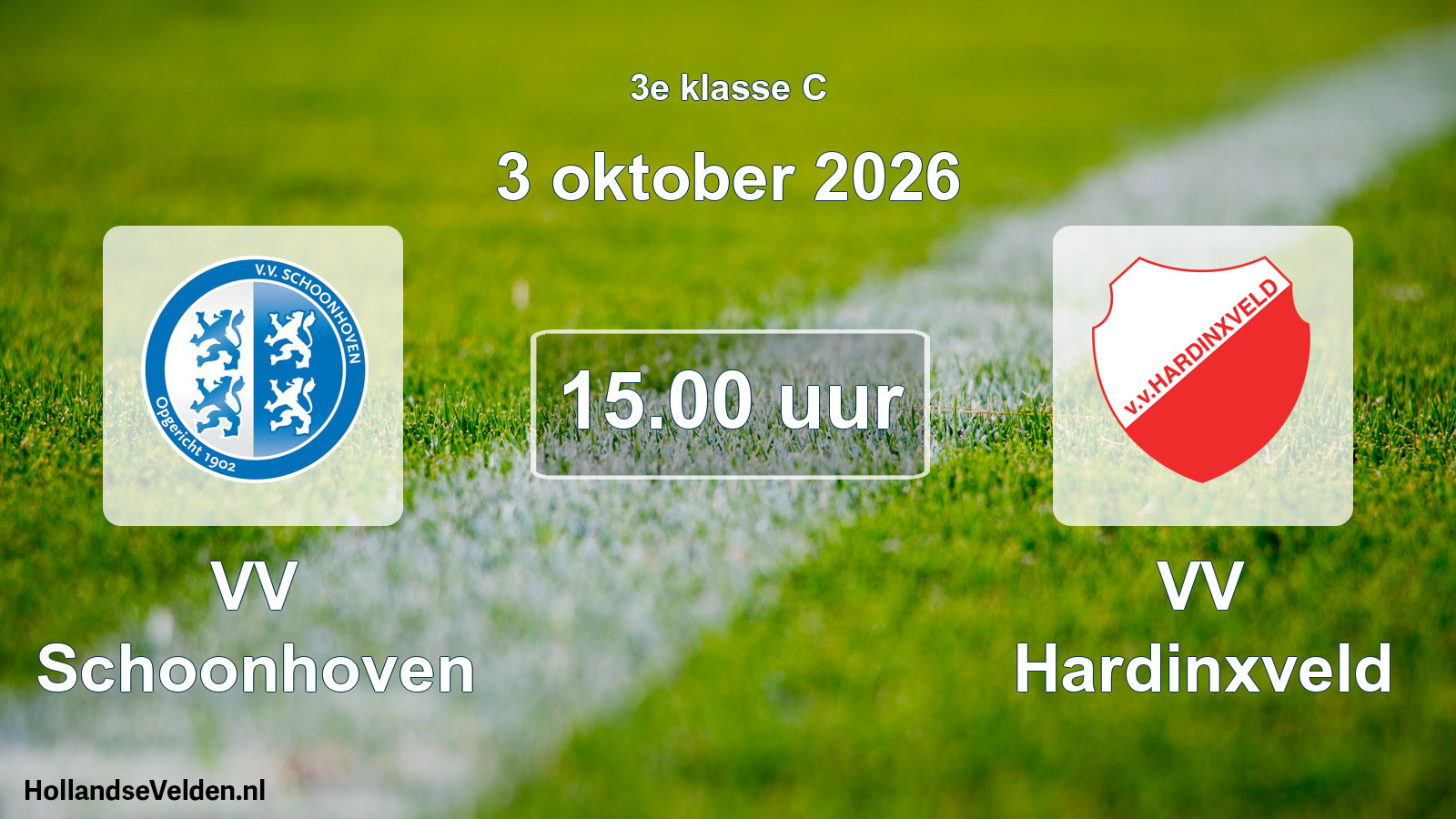Geplande wedstrijd: VV Schoonhoven - VV Hardinxveld (3 oktober 2026)