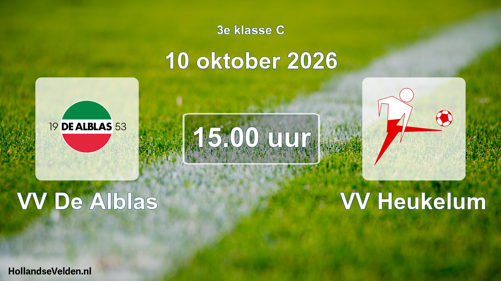 Geplande wedstrijd: VV De Alblas - VV Heukelum (10 oktober 2026)
