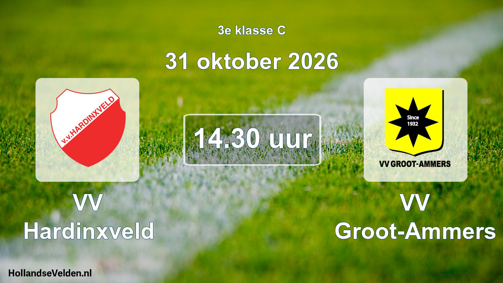 Geplande wedstrijd: VV Hardinxveld - VV Groot-Ammers (31 oktober 2026)