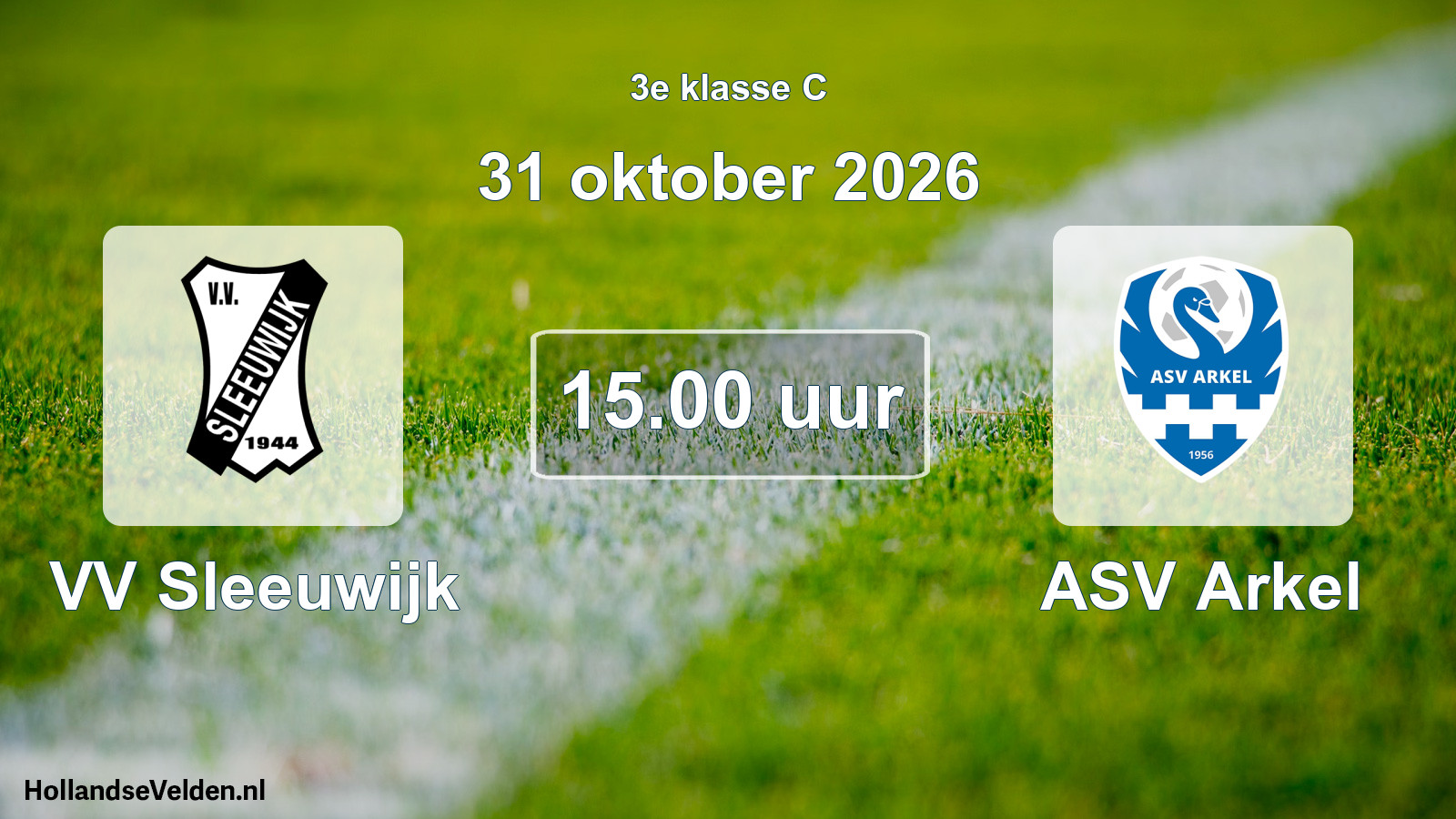 Geplande wedstrijd: VV Sleeuwijk - ASV Arkel (31 oktober 2026)