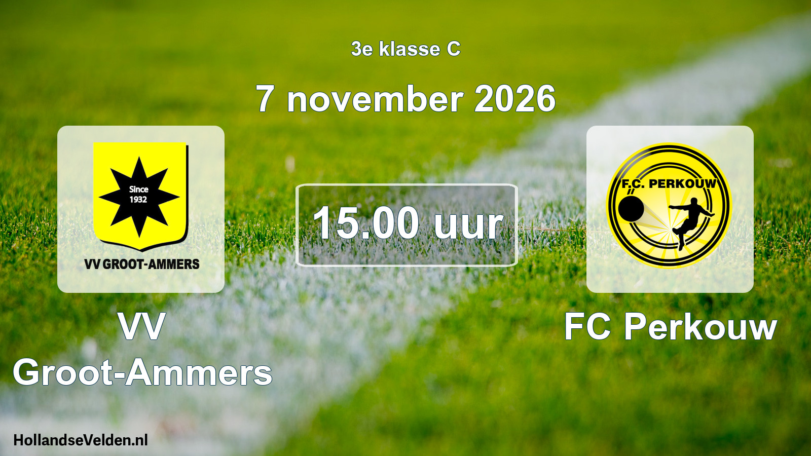 Geplande wedstrijd: VV Groot-Ammers - FC Perkouw (7 november 2026)