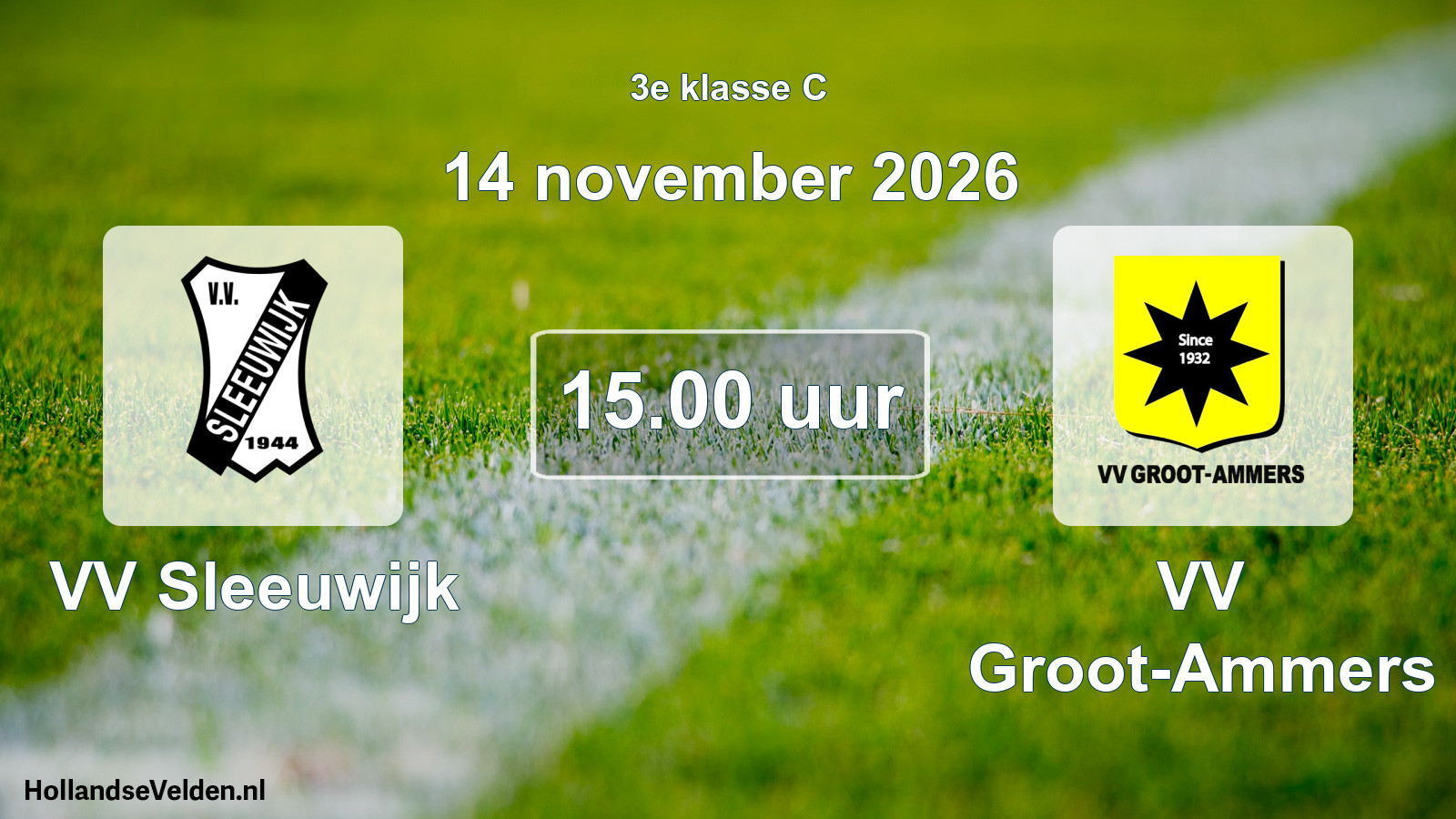 Geplande wedstrijd: VV Sleeuwijk - VV Groot-Ammers (14 november 2026)